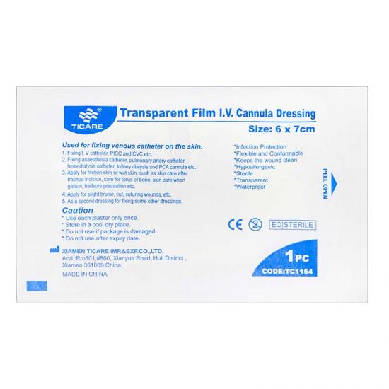 IV Dressing | Transparent Intravenous Dressing With/Without Pad | Ticare