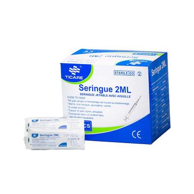Seringue 2mL, Needle 23G x 1 1/2, 0.6mm x 38mm - TICARE HEALTH